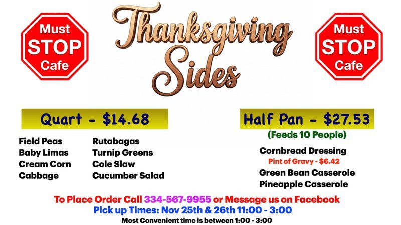 Holiday menu from Must Stop Cafe