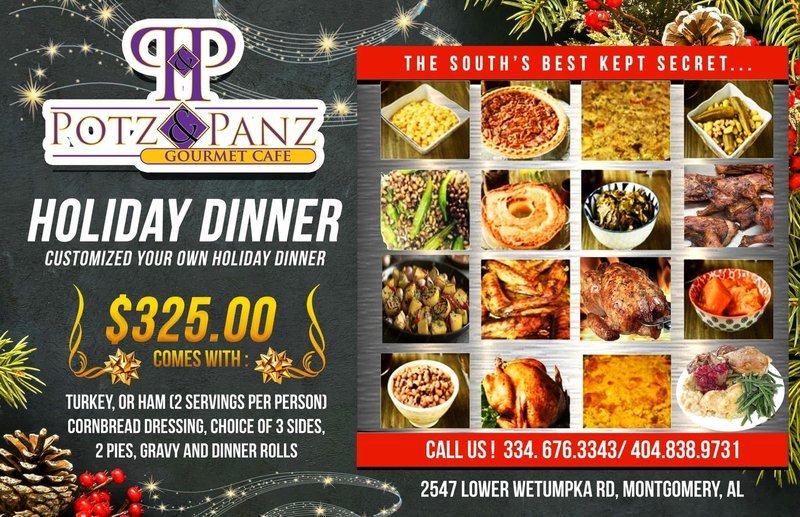 Holiday menu from Potz & Panz Gourmet Cafe